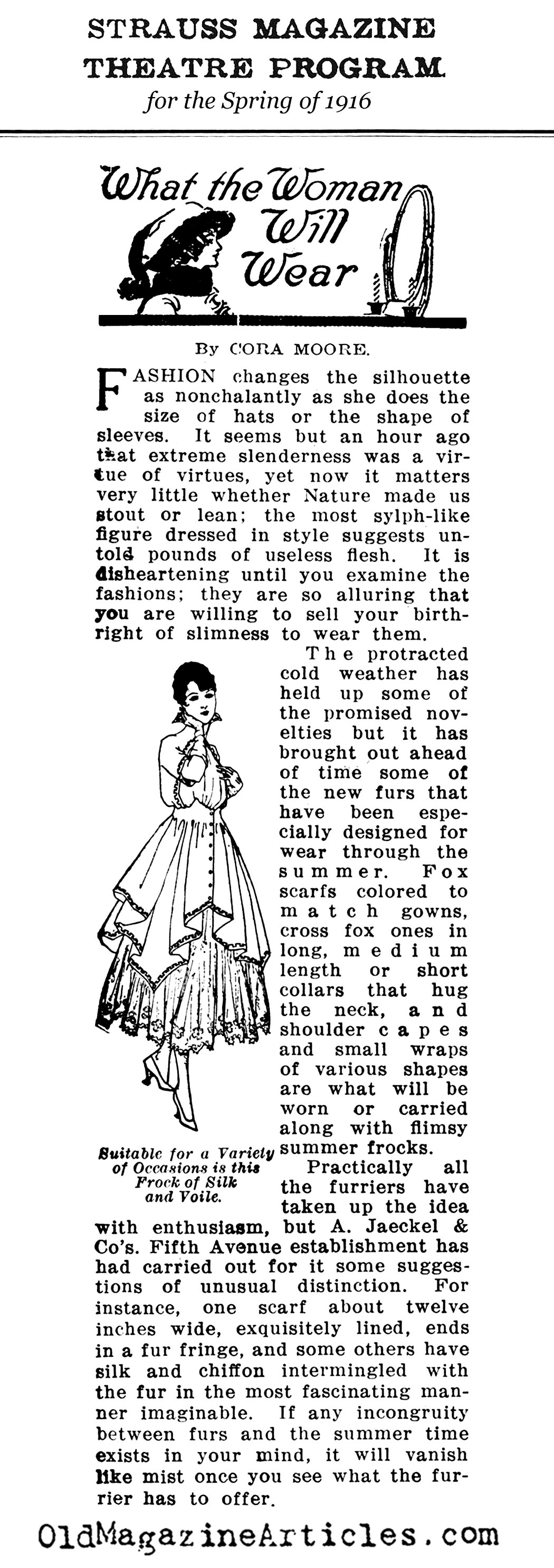 World War I Fashions in the Spring of 1916 (Strauss Magazine, 1916)