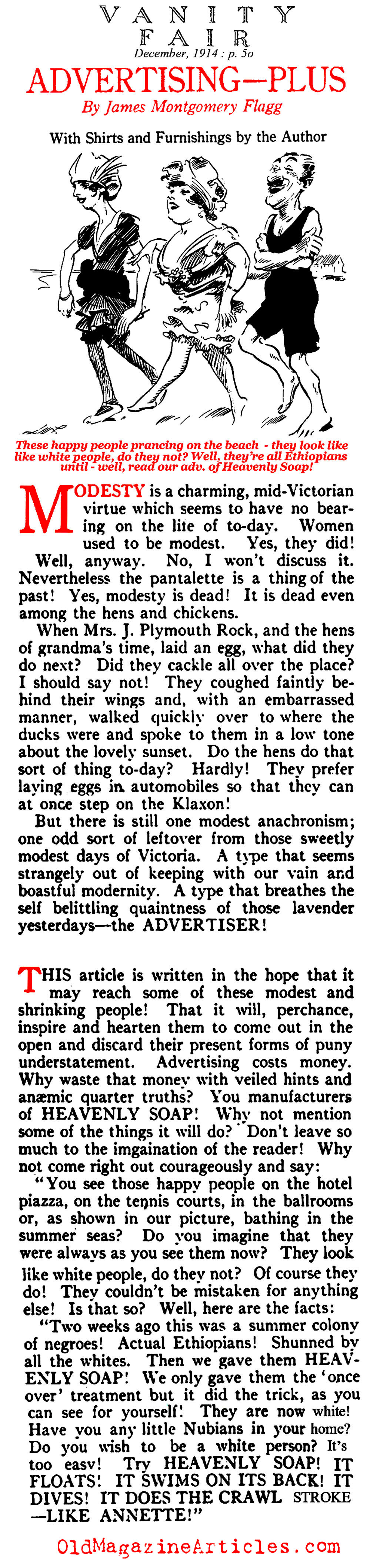 Mocking Ad Practices in the Early 20th Century (Vanity Fair Magazine, 1914)