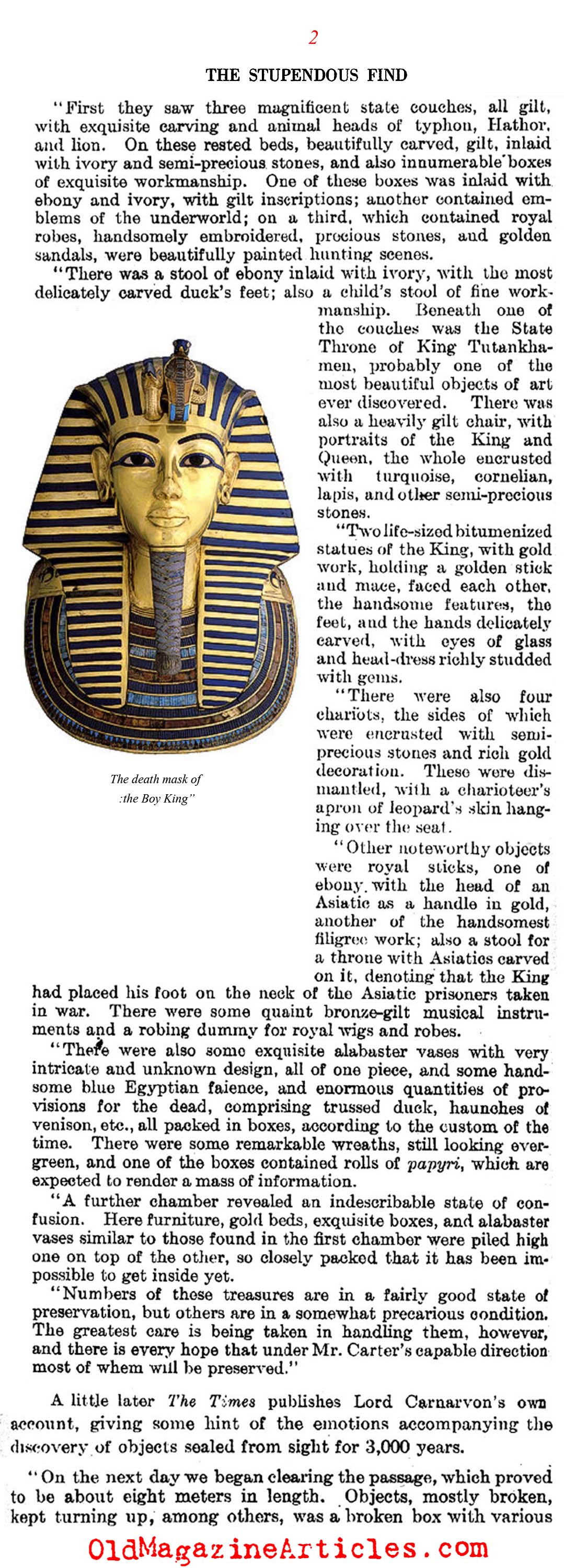 Discovered: The Tomb of King Tutankhamun (Literary Digest, 1923)