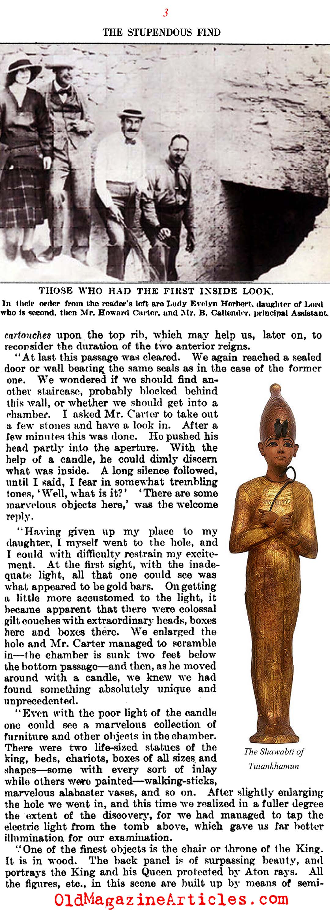 King Tut Tomb Discoveryold Newspaper About Tutankhamens Tomb Discovery