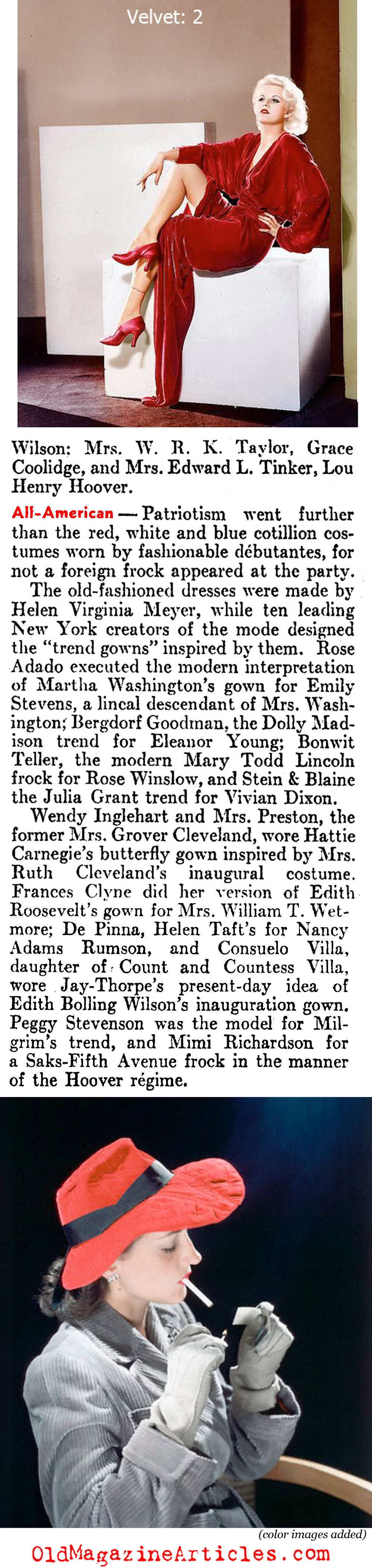 The New Glamour of Velvet (Literary Digest, 1936)
