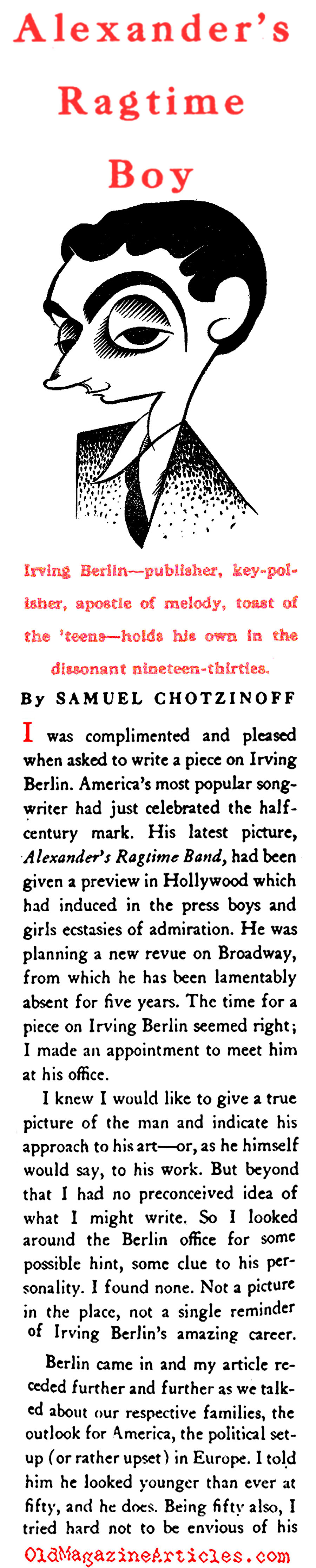 Irving Berlin (Stage Magazine, 1938)