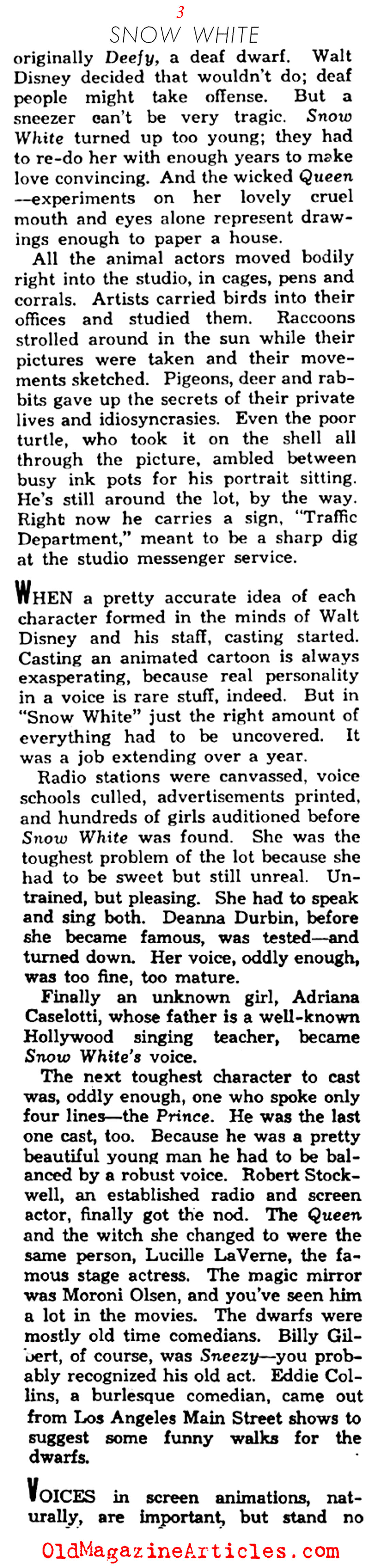 The Making of <i>Snow White and the Seven Dwarfs</i> (Photoplay Magazine, 1938)