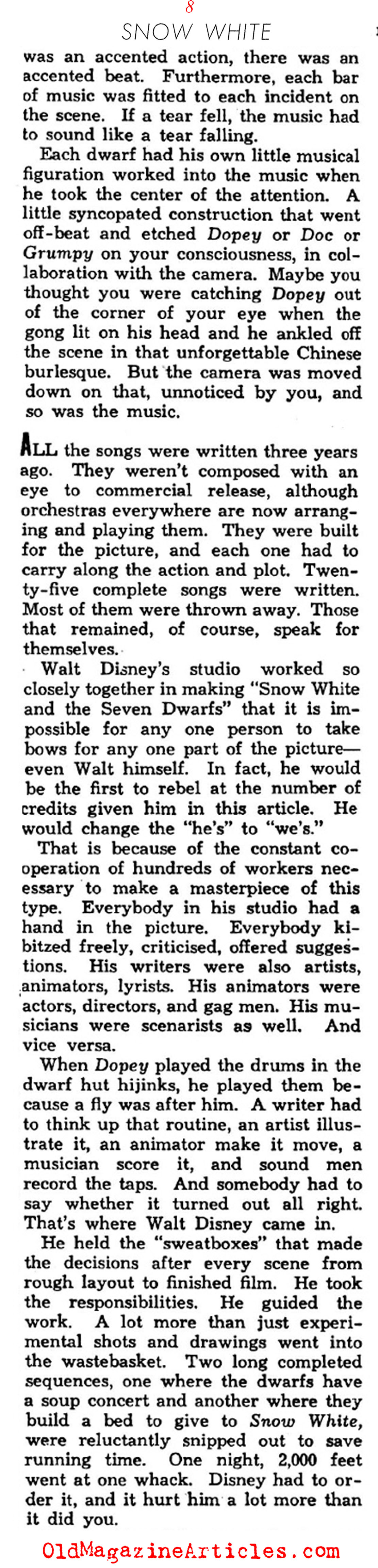 The Making of <i>Snow White and the Seven Dwarfs</i> (Photoplay Magazine, 1938)