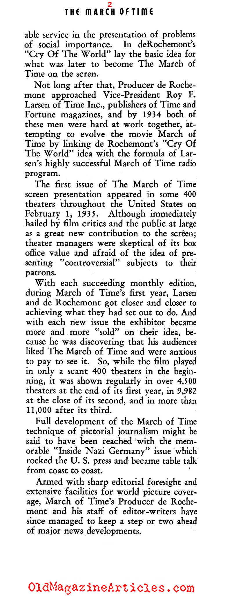 The March of Time: Newsreel Journalism (Film Daily, 1939)