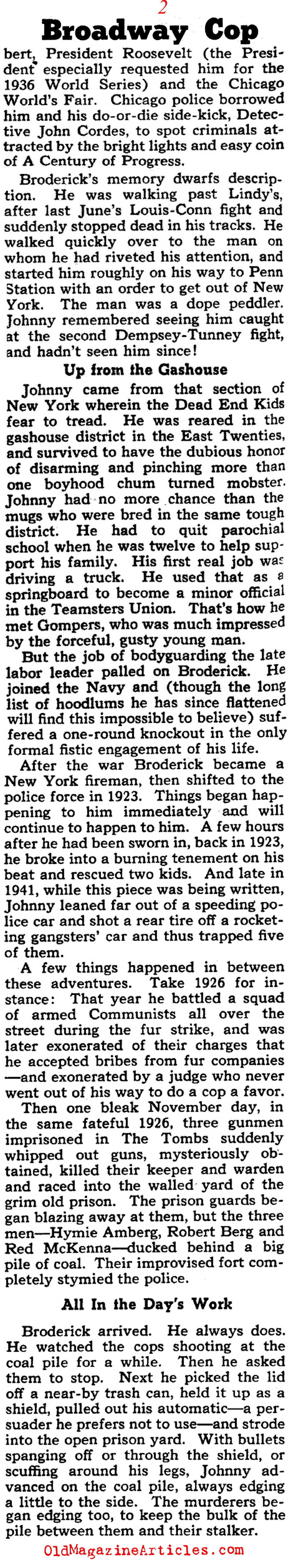 One Tough New York City Cop (Collier's Magazine, 1941)