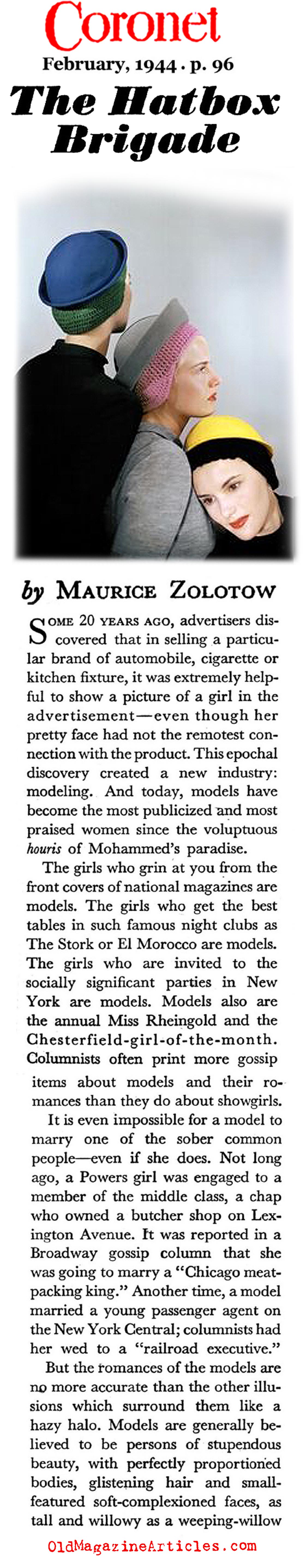 Fashion Modeling in the 1940s (Coronet Magazine, 1944)