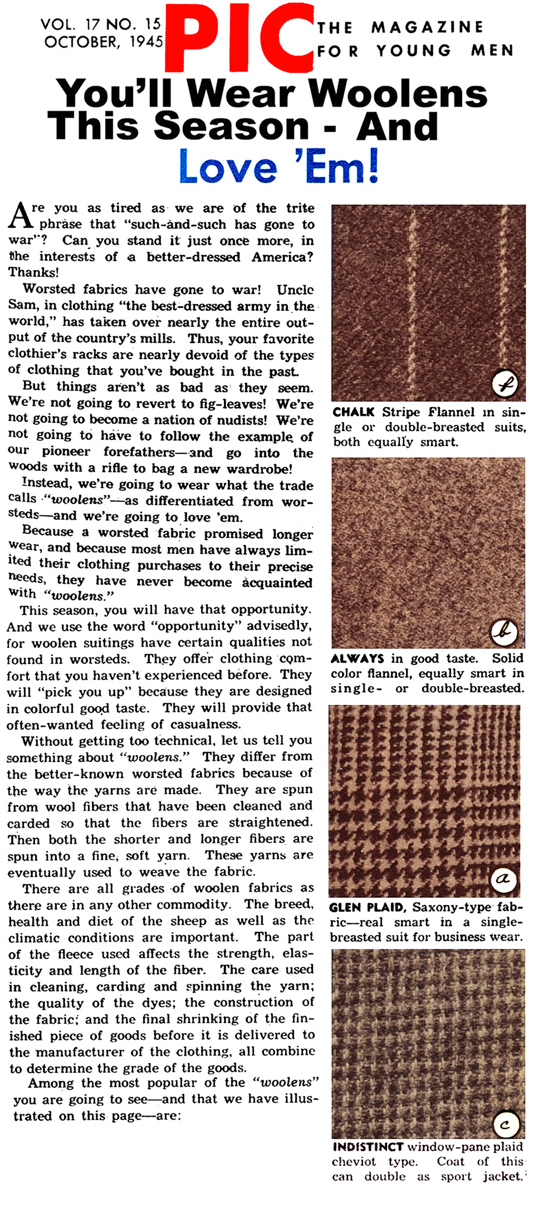 Wool of the 1940s  (Click Magazine, 1945)