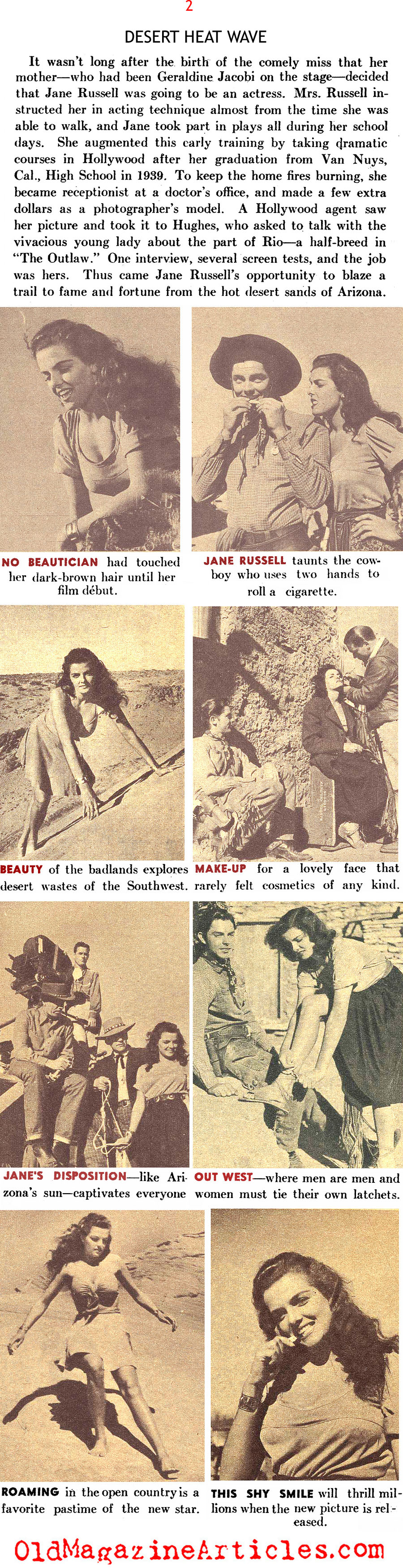 The Star of THE OUTLAW (Pic Magazine, 1941)