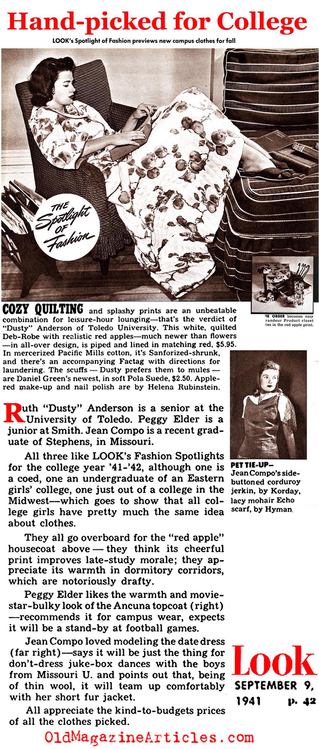 College Fashion (Look Magazine, 1941)