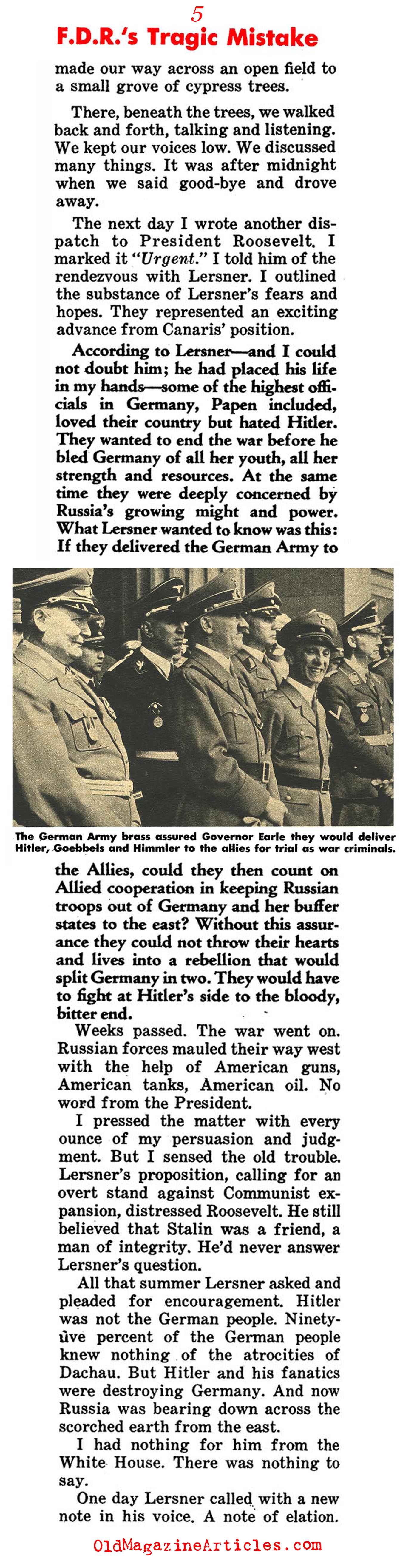 The Germans Tried to Secure a Peace (Confidential Magazine, 1958)