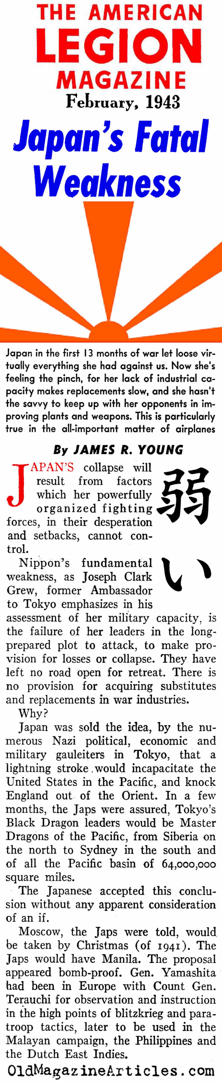 1943: The Year the Japanese Had Shot Their Wad (American Legion Magazine, 1943)