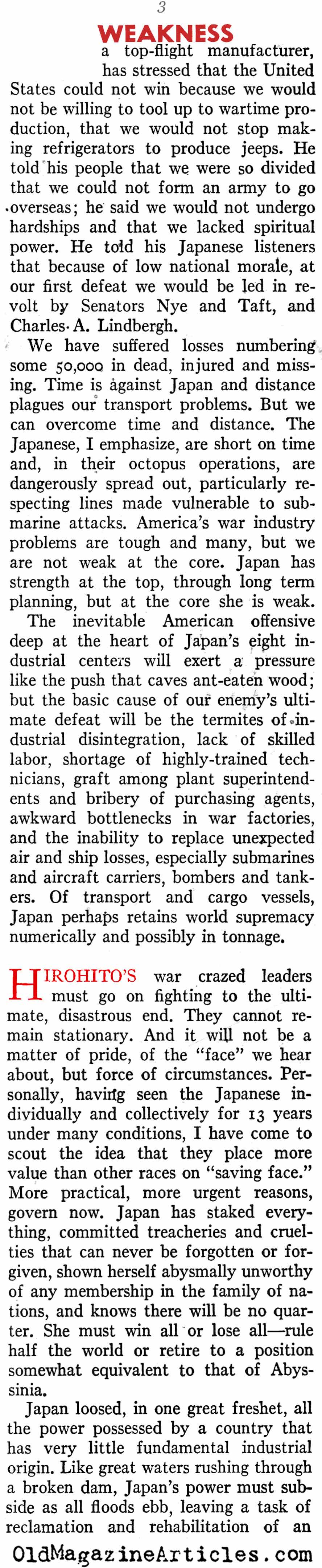 1943: The Year the Japanese Had Shot Their Wad (American Legion Magazine, 1943)