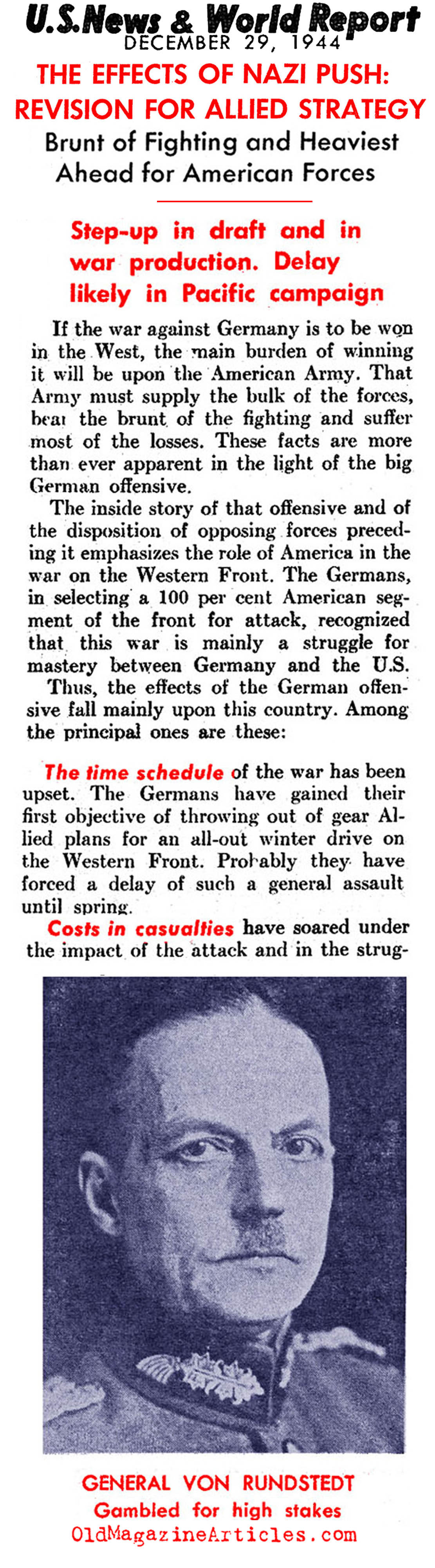 The First Two Weeks of the Battle of the Bulge  (United States News, 1944)