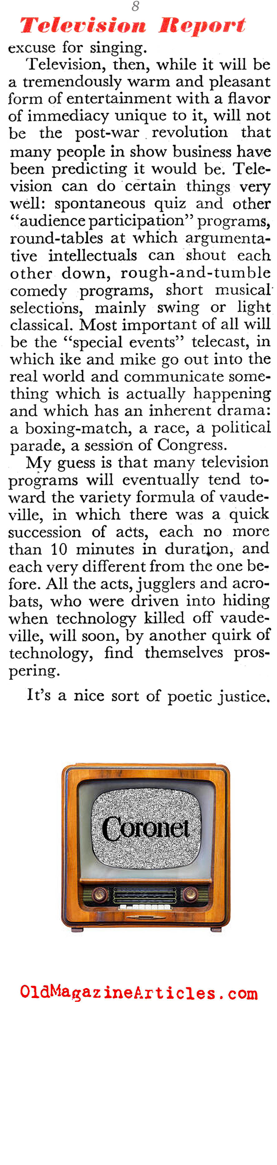 The Television Set (Coronet Magazine, 1945)