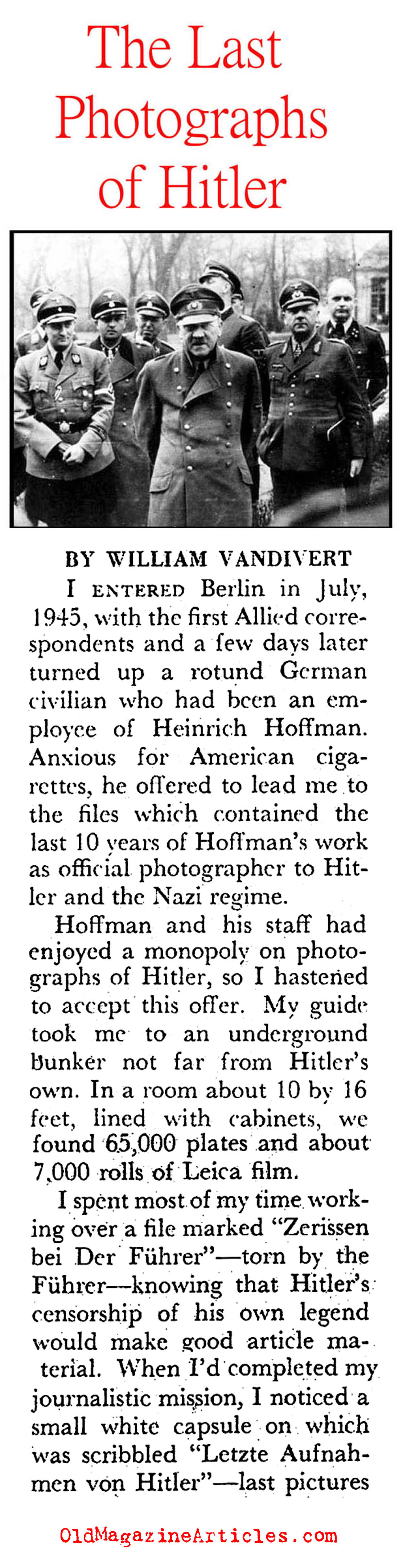 The Last Photographs of Hitler (Pageant Magazine, 1952)