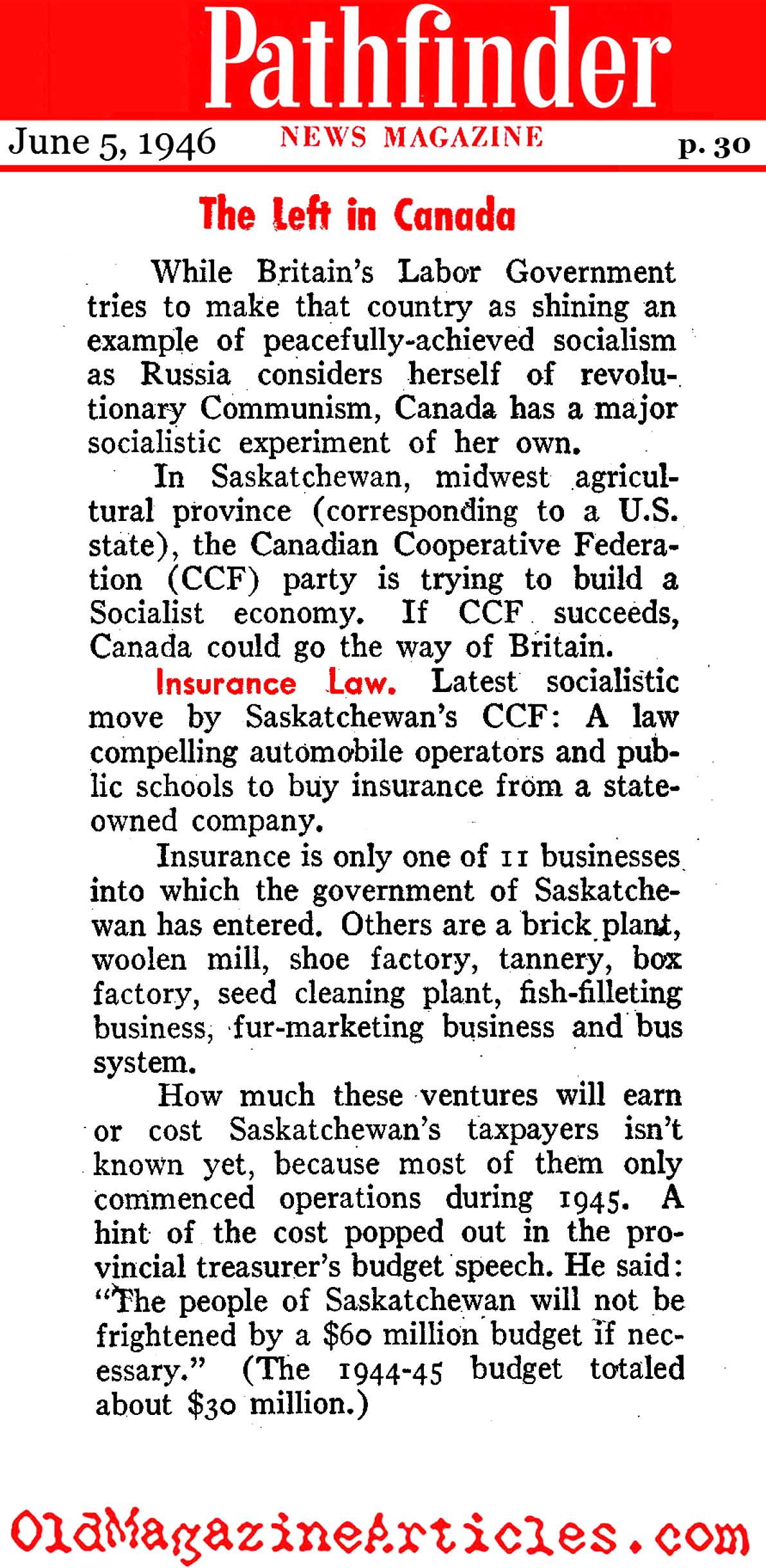 Red Saskatchewan (Pathfinder Magazine, 1946)