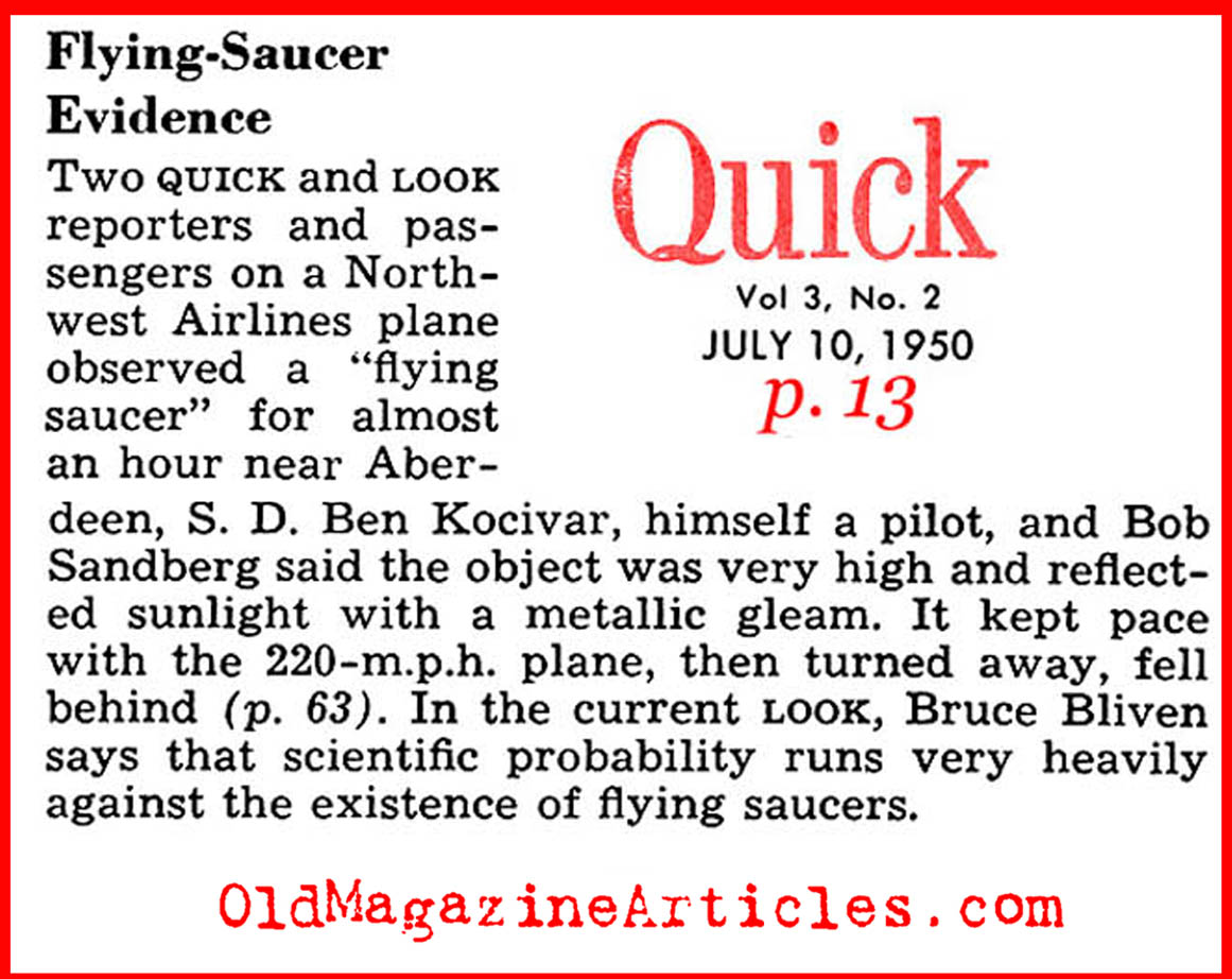 Sighting Over South Dakota (Quick Magazine, 1950)