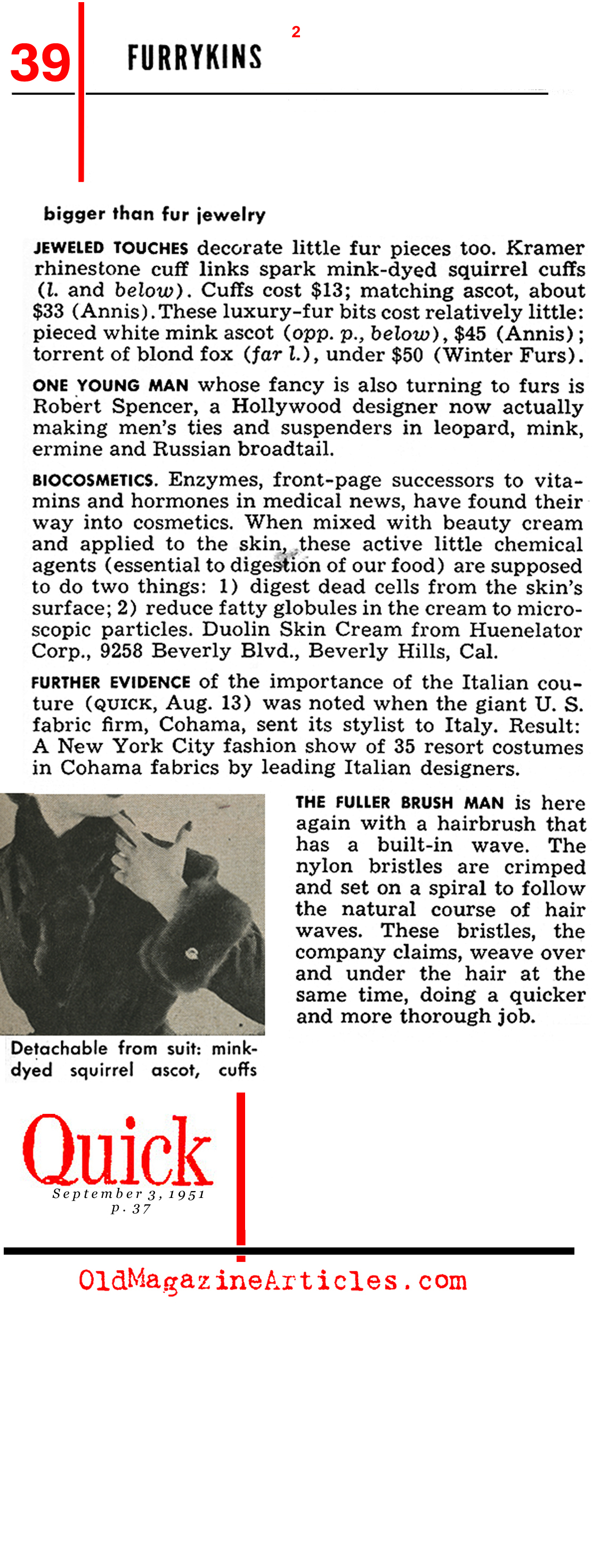 Fur Jewelry and Wraps (Quick Magazine, 1952)