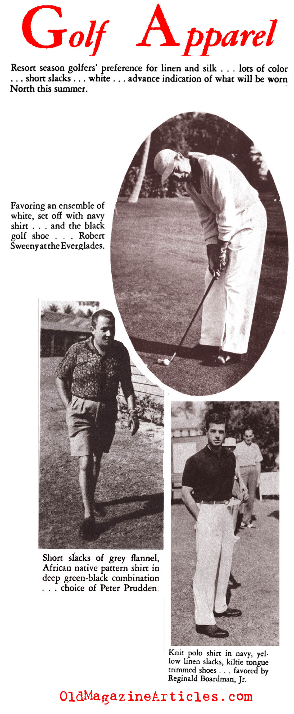 1950s Golf Attire (Gentry Magazine, 1953)