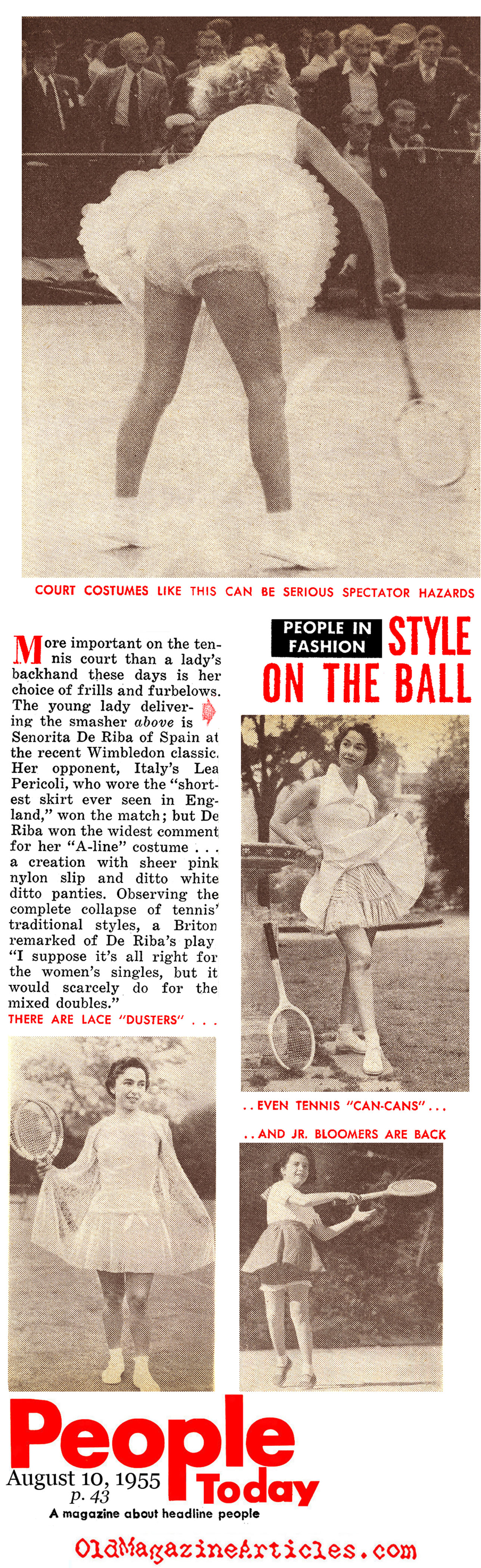 Tennis Skirts of the Mid-Fifties (People Today Magazine, 1955)