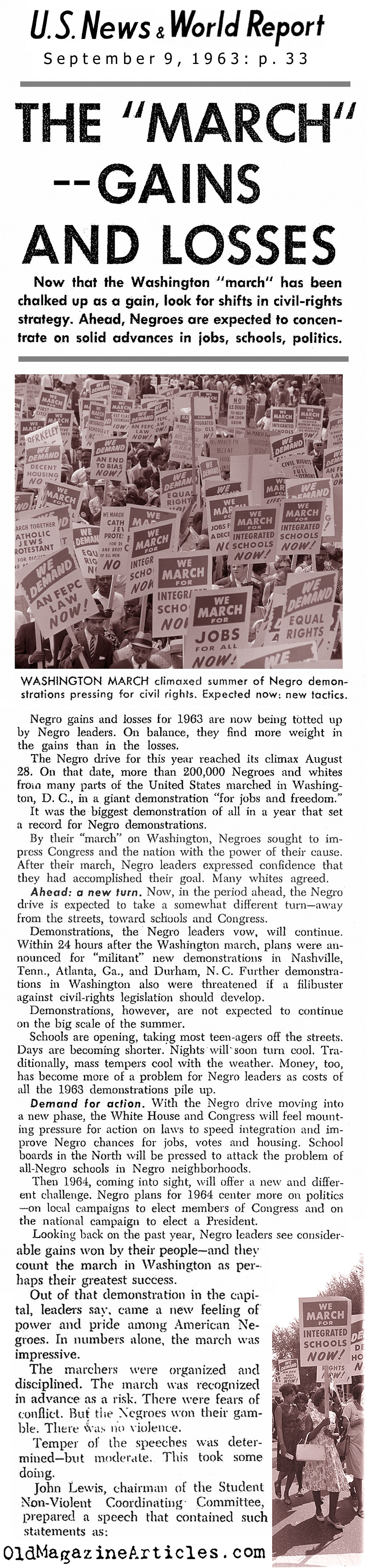King's March in Washington (United States News, 1963)