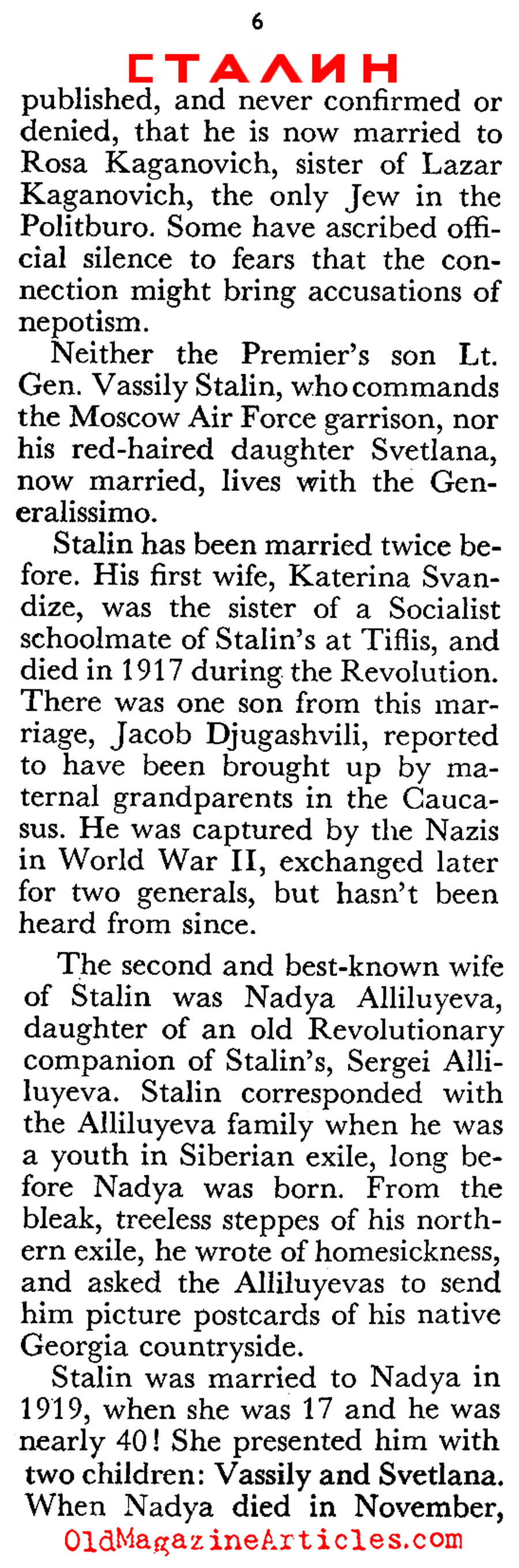 Stalin at 72 (Coronet Magazine, 1952)