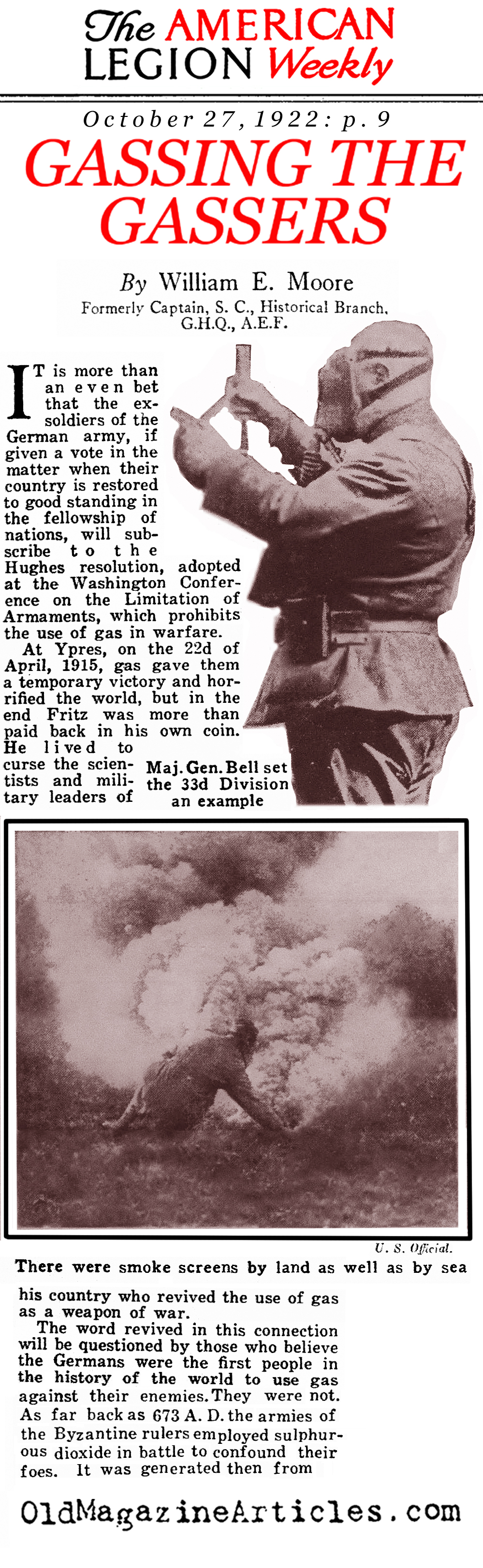 Gassing The Germans (American Legion Weekly, 1922)