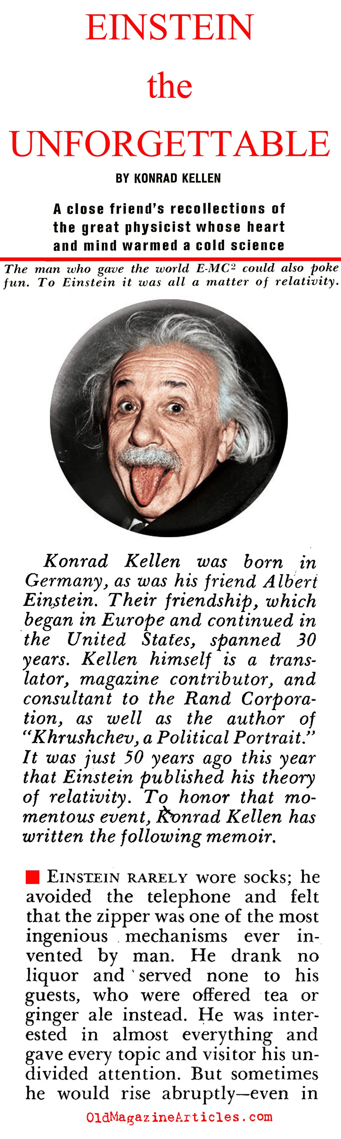 ''My Pal, Albert Einstein'' (Pageant Magazine)