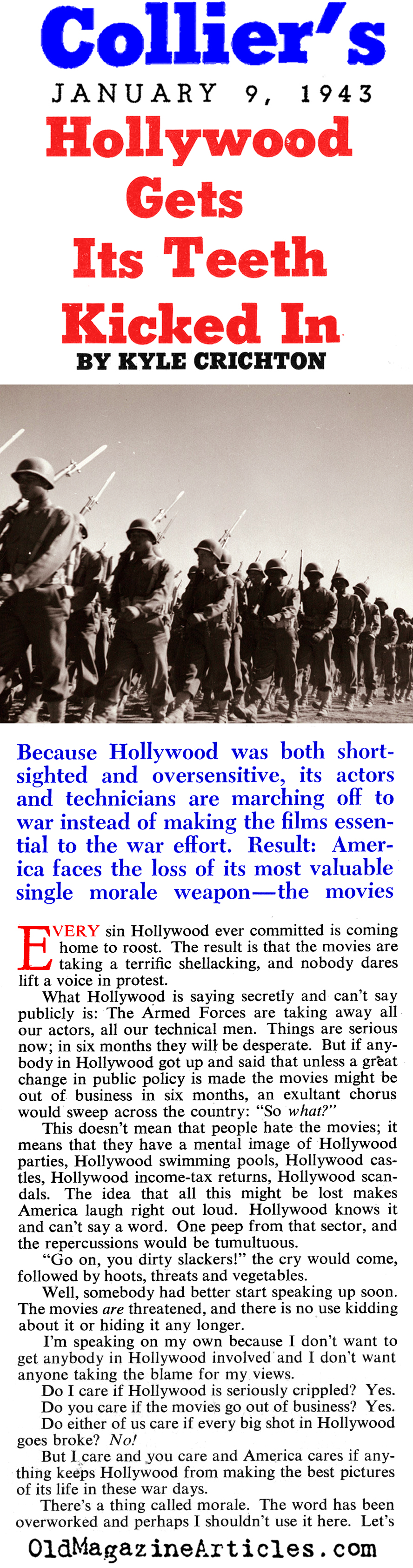 Hollywood Feels the Actor Shortages (Collier's Magazine, 1943)