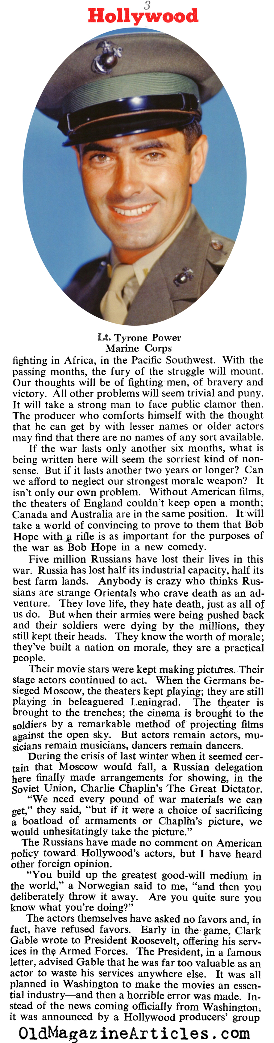 Hollywood Feels the Actor Shortages (Collier's Magazine, 1943)