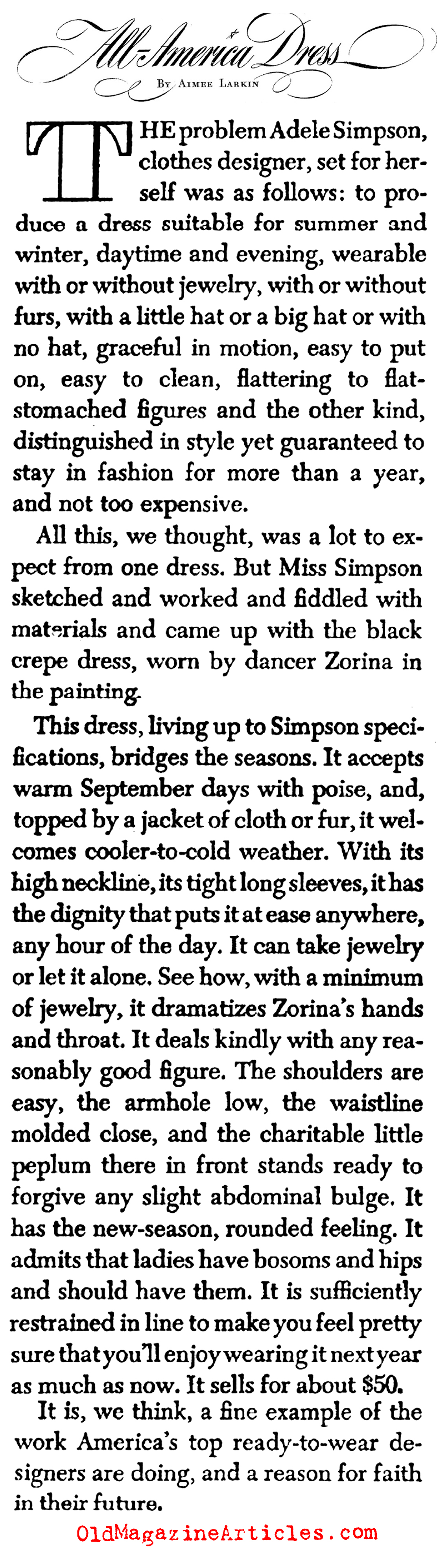 Adele Simpson and Her Fashions (Collier's Magazine, 1945)