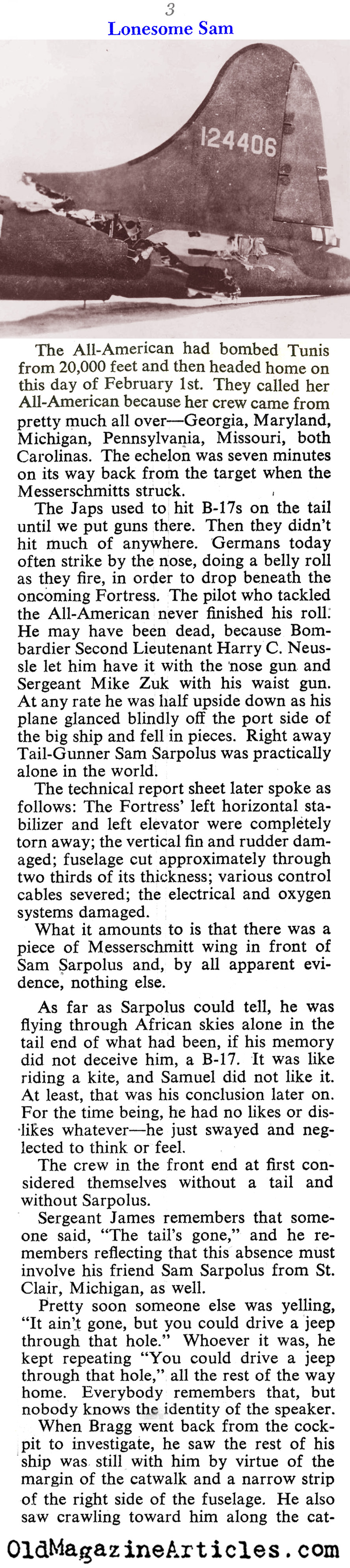 Miracle at 20,000 Feet (Collier's Magazine, 1943)