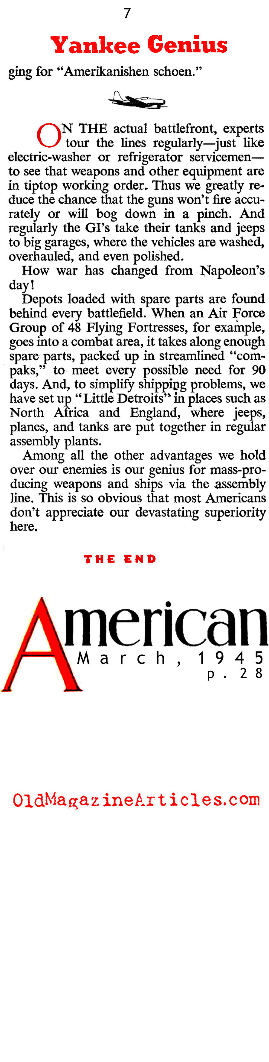 The American Way of War (American Magazine, 1945)