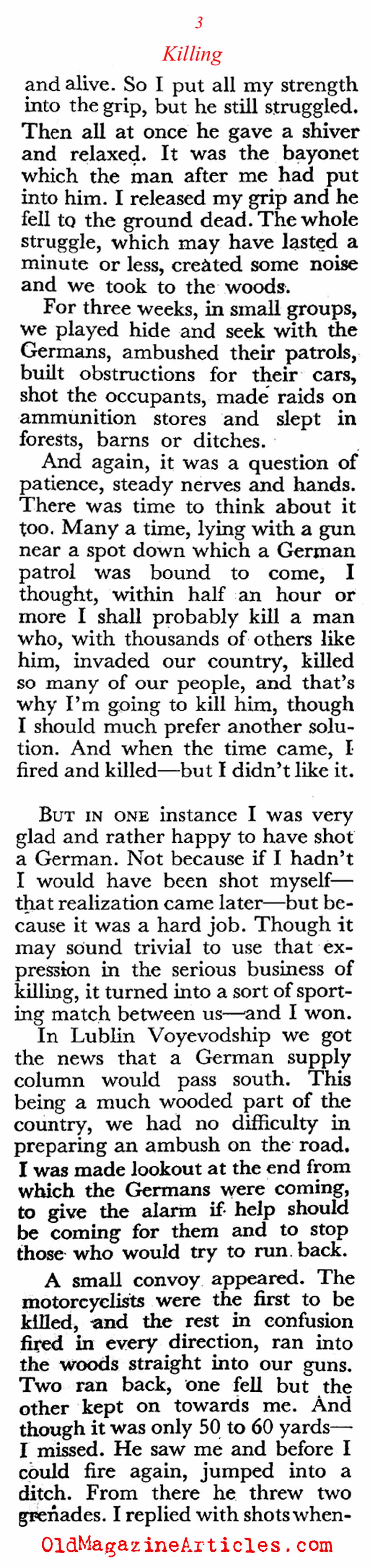 Killing (Coronet Magazine, 1944)