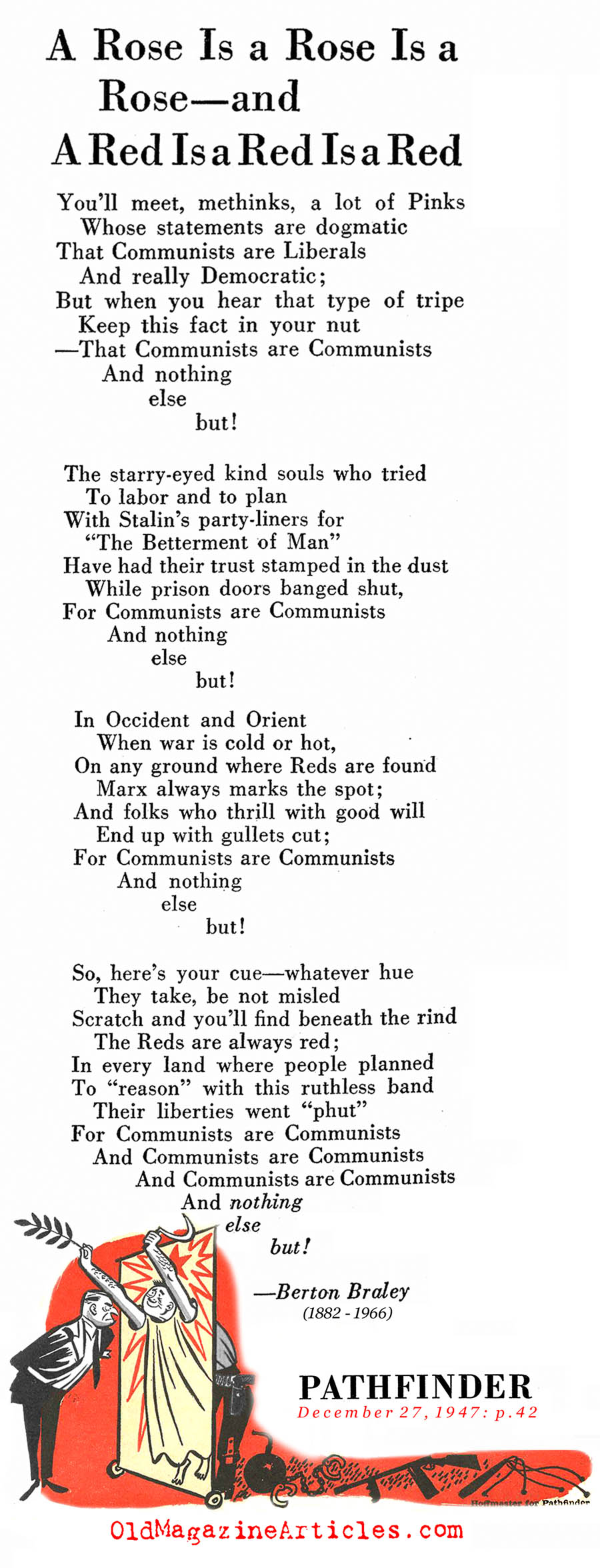 ''A Red Is a Red is a Red'' (Pathfinder Magazine, 1947)
