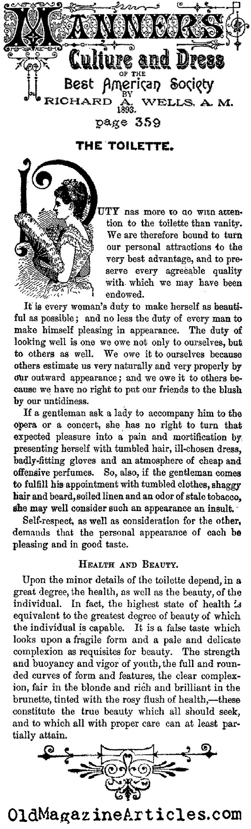 Beauty as Duty: A Victorian Appreciation (Manners, Culture and Dress, 1870)