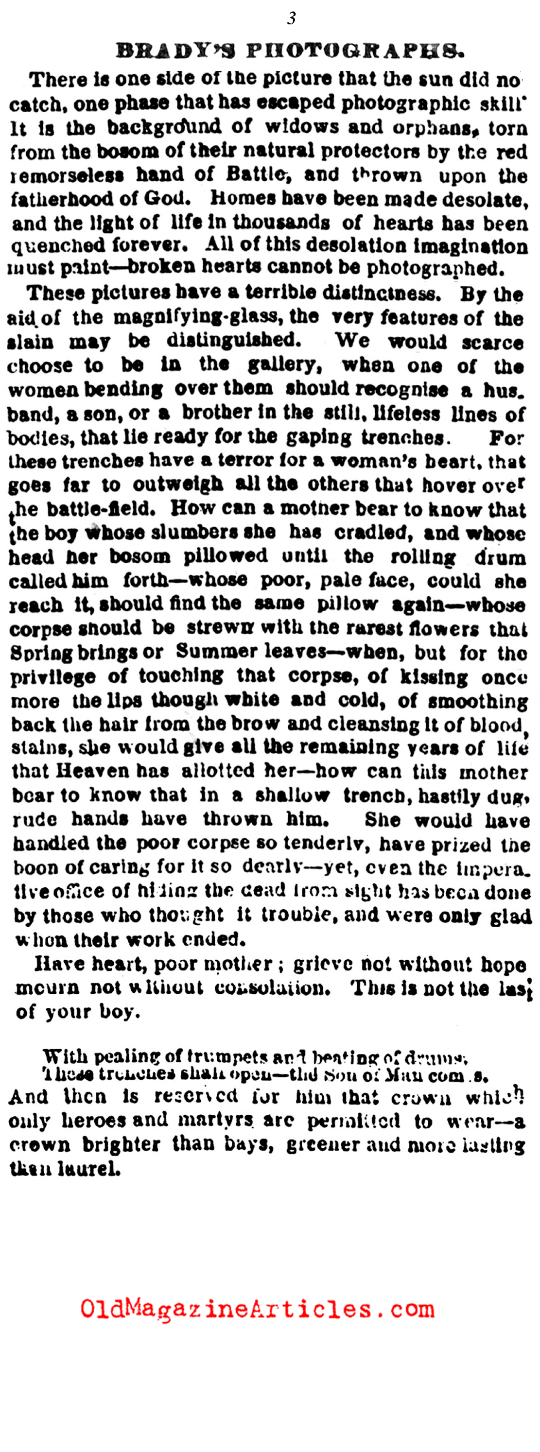 Mathew Brady at Antietam (NY Times, 1862)