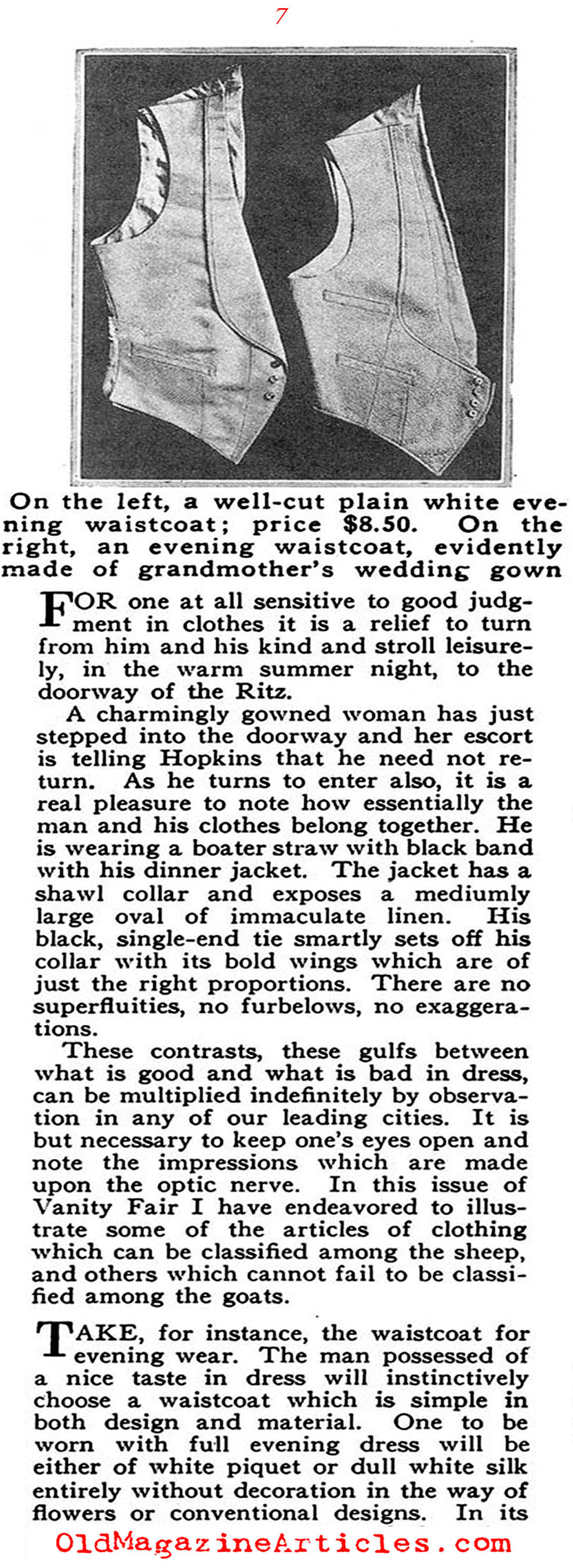 The Well Dressed Man Confronts Bad Taste  (Vanity Fair Magazine, 1918)