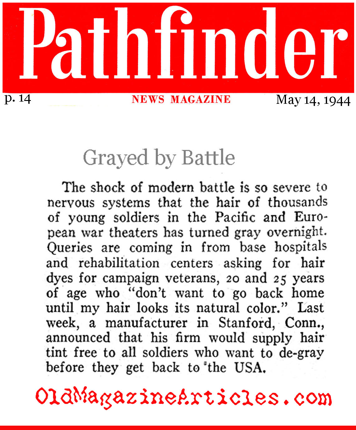 The Brutality of Combat (Pathfinder Magazine, 1944)
