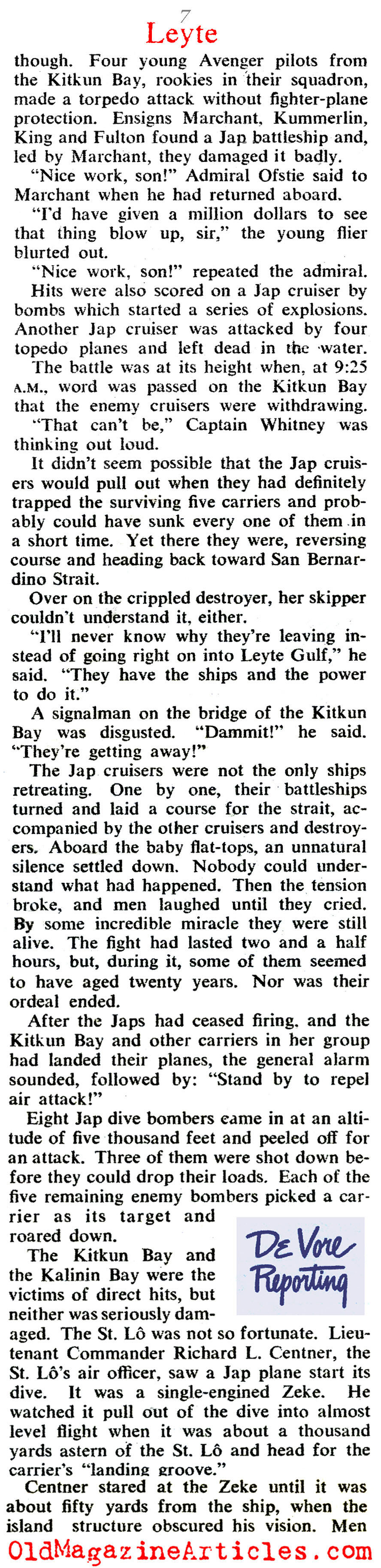 The Greatest Sea Battle [pt. II] (Collier's Magazine, 1945)