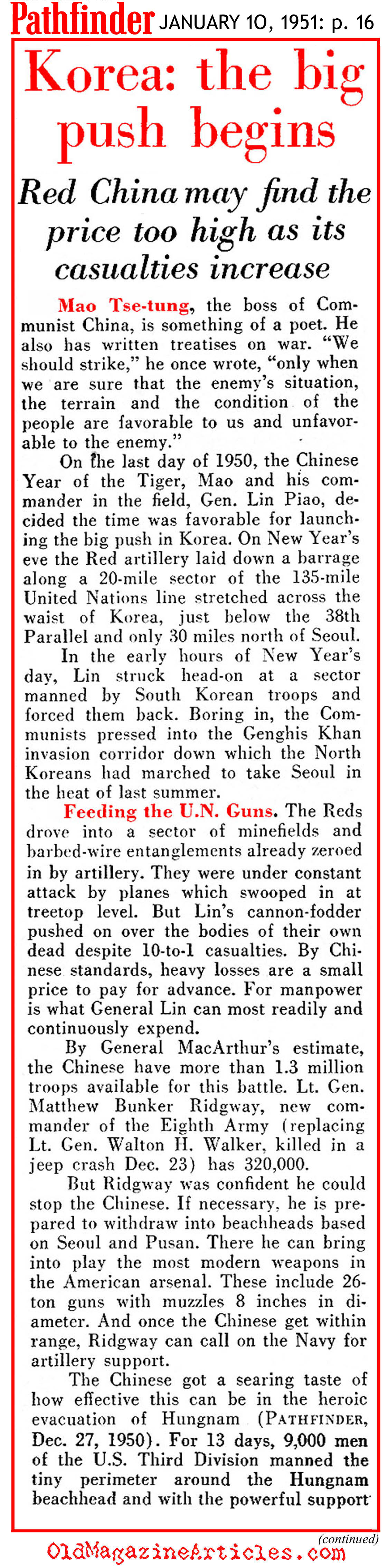 The North Korean Winter Offensive (Pathfinder Magazine, 1951)