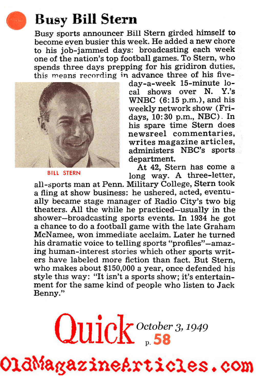 Sportscaster (Quick Magazine, 1949)