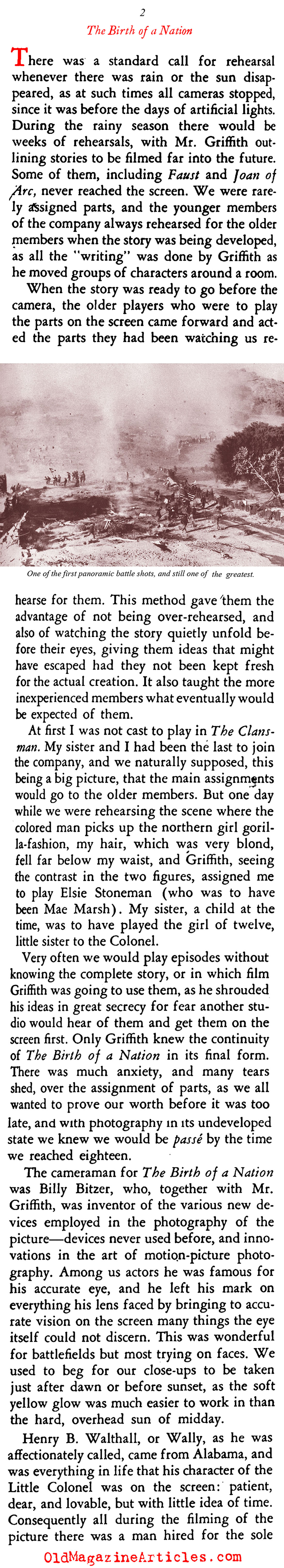 Lillian Gish Recalls Making <i>The Birth of a Nation</i> (Stage Magazine, 1937)