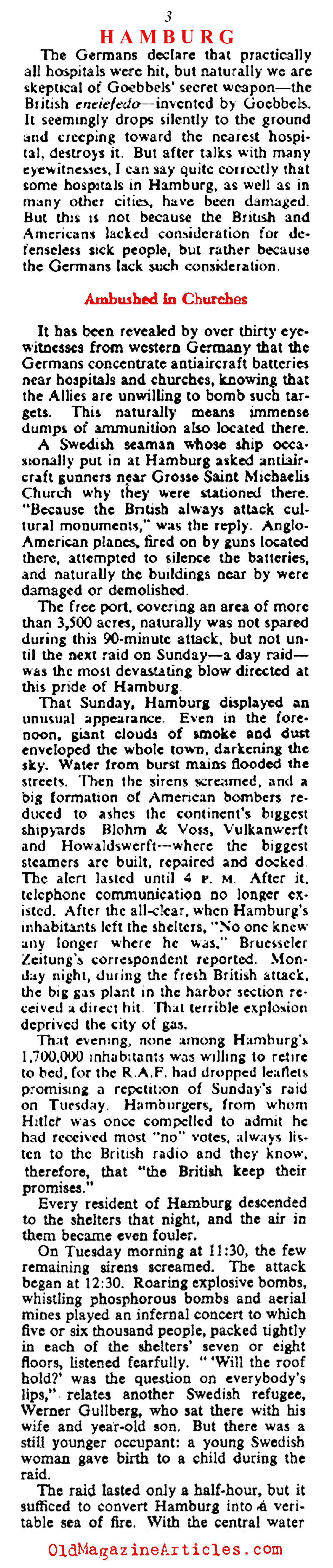 ''They Saw Hamburg Die'' (Collier's Magazine, 1943)