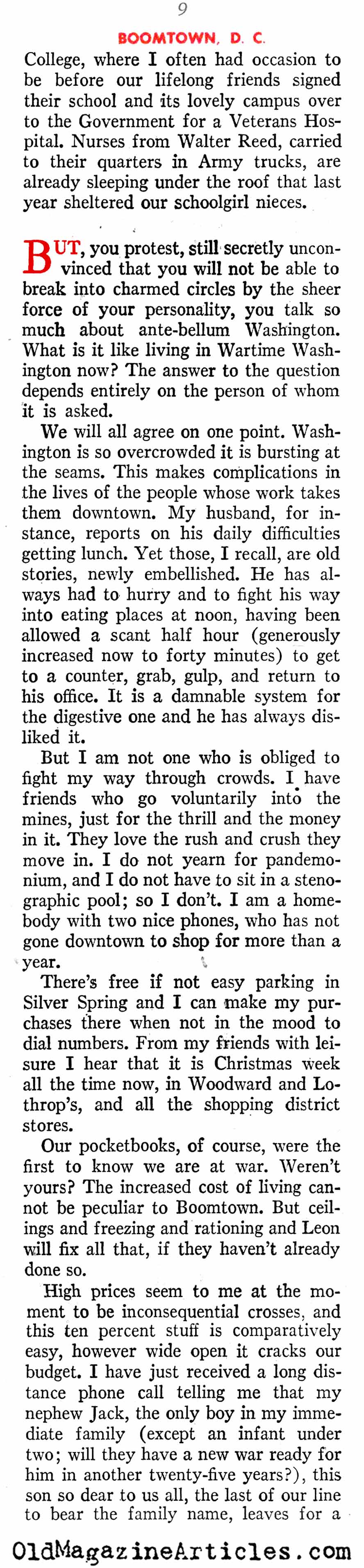 The Nation's Capital as 'Boomtown' (American Legion Magazine, 1943)