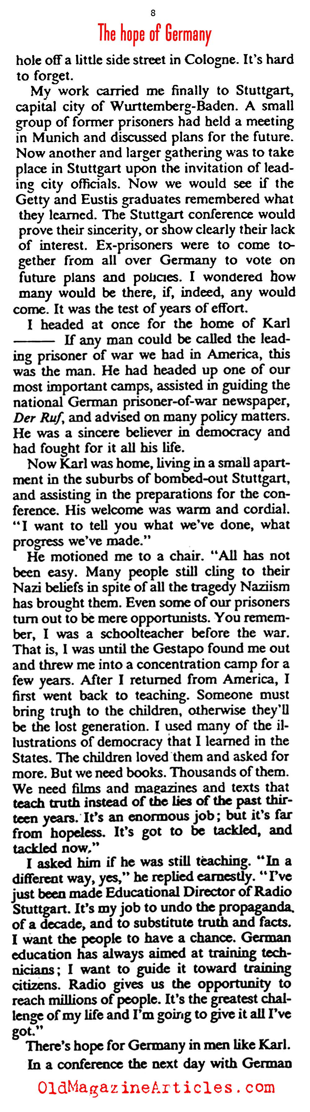 Anti-Nazi POWs Schooled in the Ways of Democracy (American Magazine, 1946)
