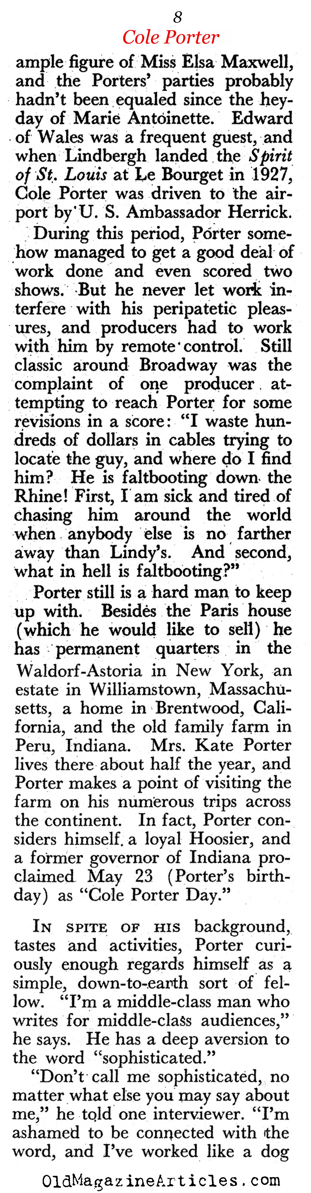 Cole Porter (Pageant Magazine, 1949)