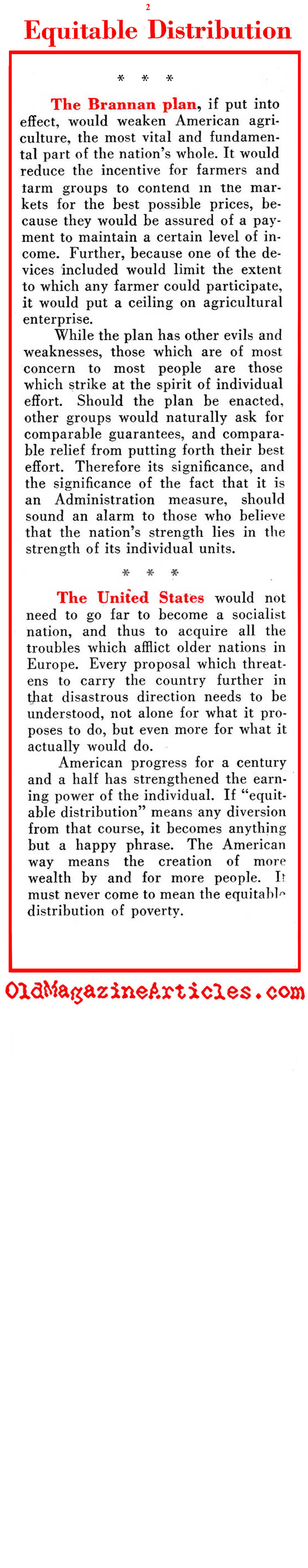 When President Truman Tried his Hand at ''Distributing Wealth'' (Pathfinder Magazine, 1949)