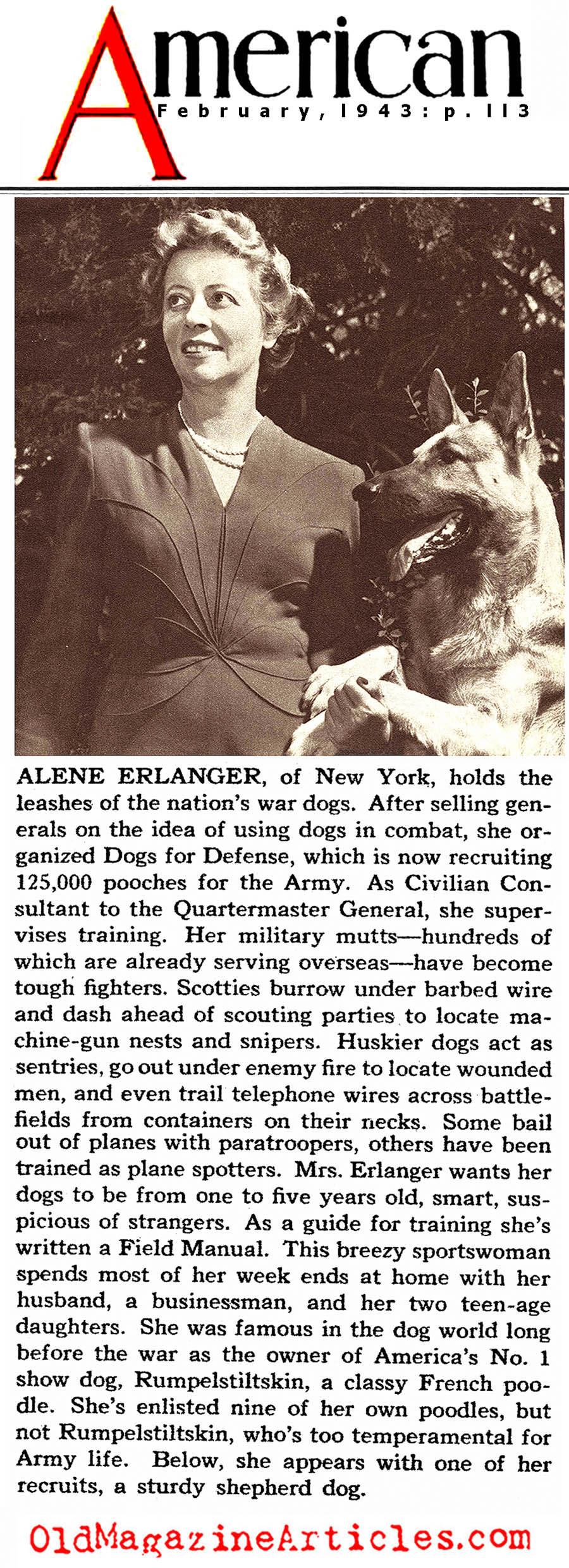 Dogs for Defense (American Magazine, 1943)